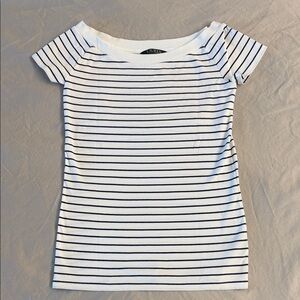 Ralph Lauren White and Navy Striped Tee